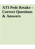 ATI Peds Retake &ndash; Correct Questions & Answers 
