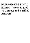 NURS 6660N FINAL EXAM (100 % Correct and Verified Answers)