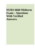 NURS 6660 Midterm Exam &ndash; Questions With Verified Answers&period;
