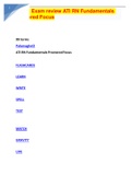 Nr 324 Exam review ATI RN Fundamentals Proctored Focus Graded A ++