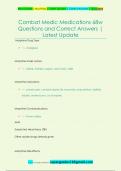 Combat Medic Medications 68w Questions and Correct Answers &vert;  Latest Update