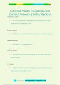 Combat Medic Questions and  Correct Answers &vert; Latest Update