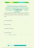 Medical Surgery Respiratory  &lpar;random&rpar; Questions and Correct  Answers with Rationale &vert; Latest  Update