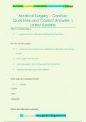 Medical Surgery &ndash; Cardiac Questions and Correct Answers &vert;  Latest Update