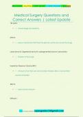Medical Surgery Questions and  Correct Answers &vert; Latest Update