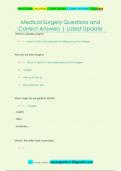 Medical Surgery Questions and  Correct Answers &vert; Latest Update