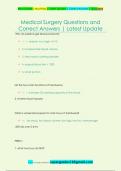 Medical Surgery Questions and  Correct Answers &vert; Latest Update