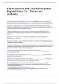 Fire Inspection and Code Enforcement Eighth Edition Ch&period; 1 Duties and Authority Questions and Answers 2024