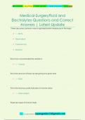 Medical-SurgeryFluid and  Electrolytes Questions and Correct  Answers &vert; Latest Update