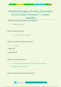 Medical-Surgery Nursing Questions  and Correct Answers &vert; Latest  Update