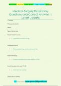 Medical-Surgery Respiratory Questions and Correct Answers &vert;  Latest Update