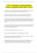 CAM - Community Association Manager License GA Questions Solved 100&percnt; Correct