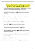 Community Association Manager pre-test Questions with 100&percnt; Correct Answers
