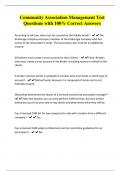 Community Association Management Test Questions with 100&percnt; Correct Answers