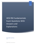 HESI RN Fundamentals Exam Questions With Answers and Explanations