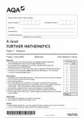 AQA A LEVEL FURTHER MATHEMATICS PAPER 3 2024 &lpar;7367&sol;3S&colon; Statistics&rpar;