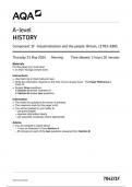 AQA A-level HISTORY Component 1F Industrialisation and the people&colon; Britain&comma; c1783&ndash;1885 7042&sol;1F  May 2024