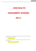 2020/2021 HESI HEALTH ASSESSMENT NURSING RN V1 100 Questions with answers