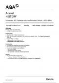AQA  A-level HISTORY Component 1G Challenge and transformation&colon; Britain&comma; c1851&ndash;1964 7042&sol;1G  May 2024