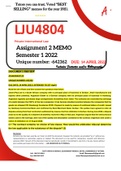 LJU4804 ASSIGNMENT 2 MEMO - SEMESTER 1 2022 - UNISA