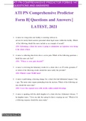 ATI COMPREHENSIVE PREDICTOR B EXAM. QUESTIONS AND ANSWERS.
