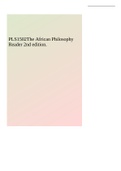 PLS1502 The African Philosophy Reader 2nd edition.