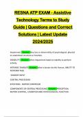 RESNA ATP BUNDLED EXAMS&colon;&colon;&colon;&colon; QUESTIONS AND CORRECT ANSWERS &vert; LATEST UPDATE 2024&sol;2025