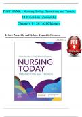 TEST BANK - Nursing Today&colon; Transition and Trends&comma;  11th Edition &lpar;Zerwekh&rpar;   Chapters 1 - 26 &vert; All Chapters 