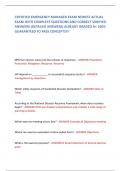 CERTIFIED EMERGENCY MANAGER EXAM NEWEST ACTUAL  EXAM WITH COMPLETE QUESTIONS AND CORRECT VERIFIED  ANSWERS &lpar;DETAILED ANSWERS&rpar; ALREADY GRADED A&plus; 100&percnt;  GUARANTEED TO PASS CONCEPTS&excl;&excl;&excl; 