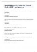 Nurs 620 Maryville University Exam 1 Ch&period; 8 & 10 Q-s and answers