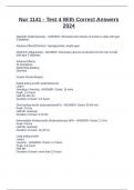 Nur 1141 - Test 4 With Correct Answers 2024