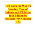 PSY 332 Wong's Nursing Care of Infants and Children 11th Edition by Hockenberry Chapter 1-34 Test bank