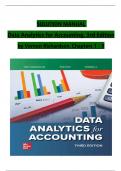Data Analytics for Accounting&comma; 3rd Edition Solution Manual by Richardson&comma; Terrell & Teeter&comma; All Chapters 1 to 9 Covered&comma;