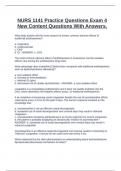 NURS 1141 Practice Questions Exam 4 New Content Questions With Answers&period;