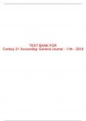 Test Bank For Century 21 Accounting&colon; General Journal - 11th - 2019 All Chapters - 9781337623124
