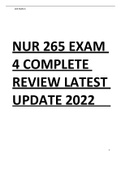 NUR 265 EXAM 4 COMPLETE REVIEW LATEST UPDATE 2022