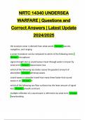 NRTC 14340 UNDERSEA WARFARE &vert; Questions and Correct Answers &vert; Latest Update 2024&sol;2025