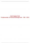 Test Bank For Fundamentals of Financial Management - 15th - 2019 All Chapters - 9781337395250