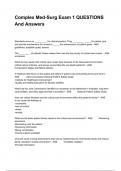 Complex Med-Surg Exam 1 QUESTIONS And Answers