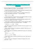 Med Math practice Exam Questions and Answers