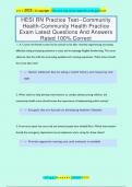 HESI Community Health Latest Questions And Answers Rated 100&percnt; Correct