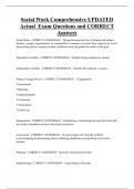 Social Work Comprehensive UPDATED  Actual Exam Questions and CORRECT  Answers