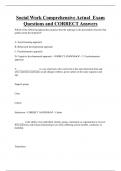 Social Work Comprehensive Actual Exam  Questions and CORRECT Answers