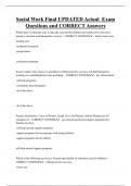 Social Work   Bundled Exam Questions and CORRECT Answers