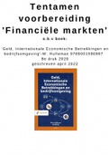 Tentamen voorbereiding 'Financiële markten' o.b.v. Geld, Internationale Economische Betrekkingen en bedrijfsomgeving - 2022