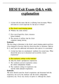 HESI Exit Exam Q&A with explanation