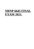 NRNP 6645 FINAL EXAM 2021.