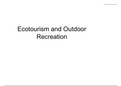 Ecotourism and Outdoor Recreation 
