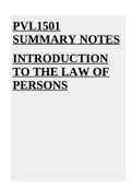 PVL1501 INTRODUCTION TO THE LAW OF PERSONS SUMMARY NOTES.