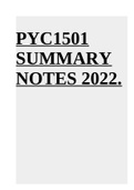 PYC1501 BASIC PSYCHOLOGY SUMMARY NOTES 2022.